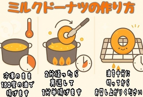 冷凍ミルクドーナツの揚げ方