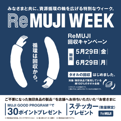 ReMUJ WEEKで3倍の回収ポイントがもらえます。